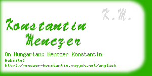 konstantin menczer business card